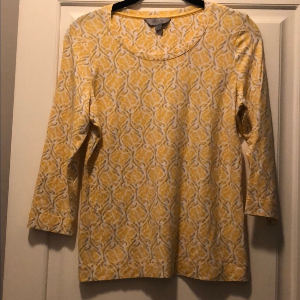 Amber Sun Collection yellow 3/4 sleeve small top
